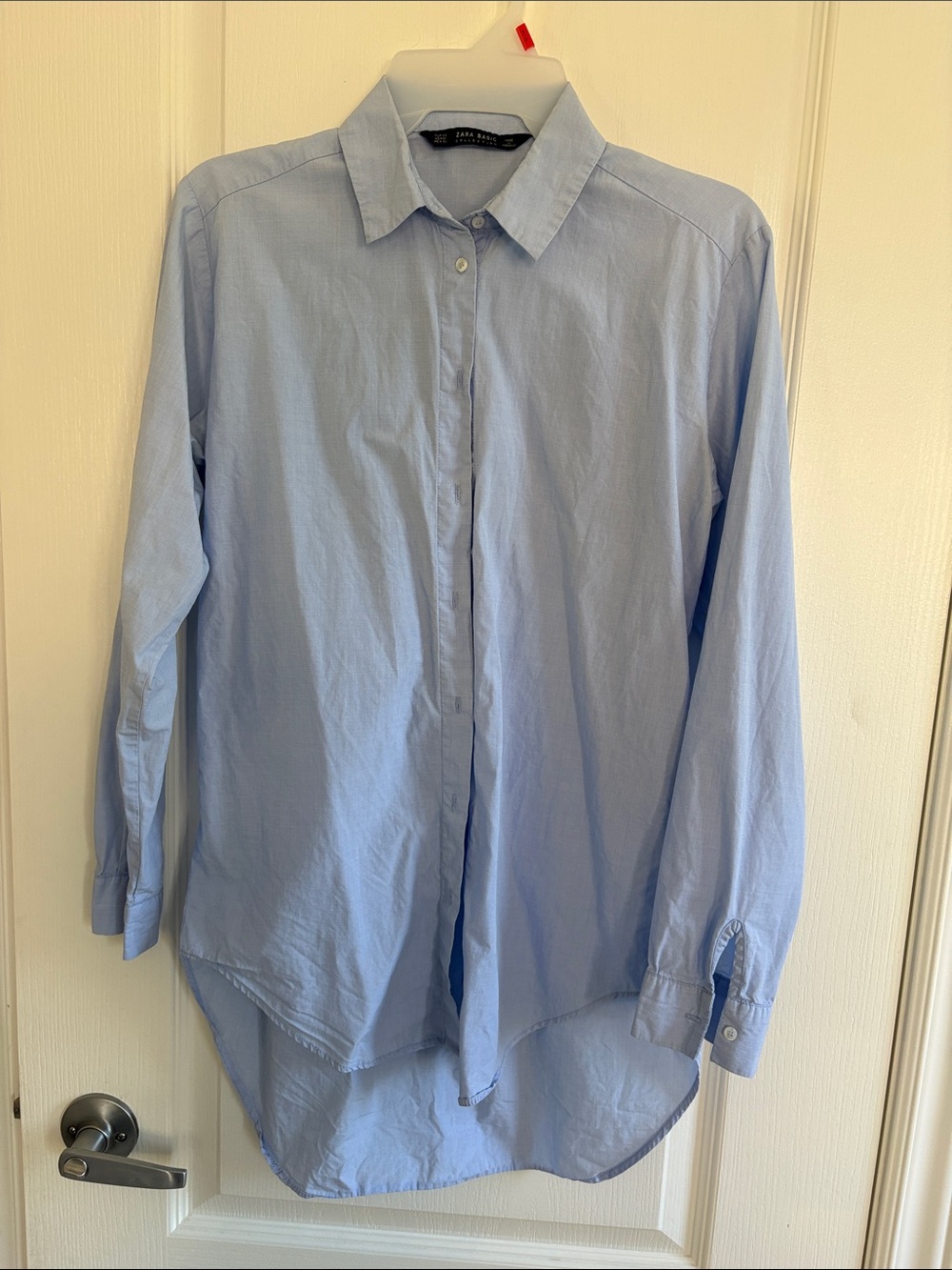 Zara Light Blue Cotton Button-Down Shirt